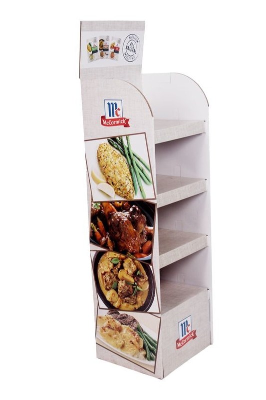 Corrugated Cardboard Paper Display Shelf display Rack for food flavouring