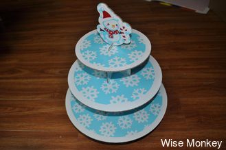 China 3 Tiers Cupcake Stand For Snowman supplier