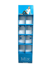 China Custom-make Cardboard Stand Corrugated Display Retail Shelf with Grids for Leisure Wear supplier