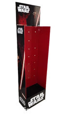 China Cardboard Display Hook Rack Shelf Corrugated Sidekick Standee For Star War Costume supplier
